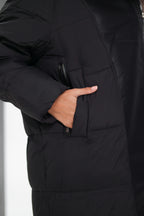 Genuine Polar Fox Insulated Coat | Black