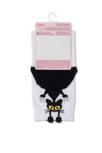 Conte Classic Cotton Socks 233 | Picot 'Black Cat' White