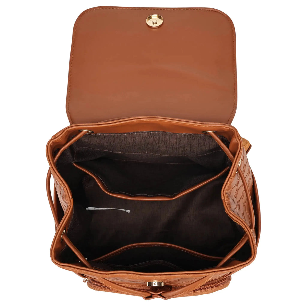 ELLE Compass 10L Vegan Leather Monogram Mini Backpack