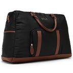 ELLE Luxe Journey 30L Twill and Vegan Leather Weekender Duffel Bag