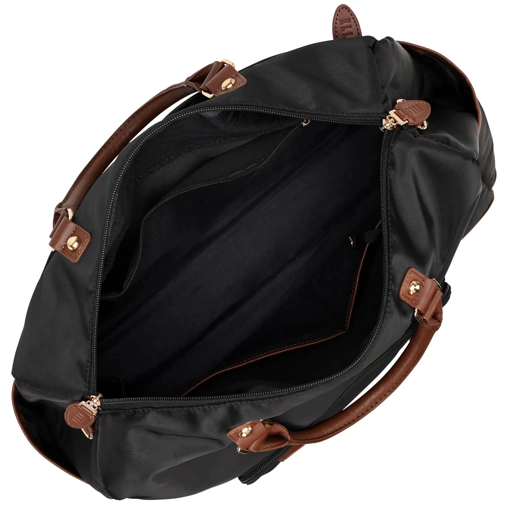 ELLE Luxe Journey 30L Twill and Vegan Leather Weekender Duffel Bag