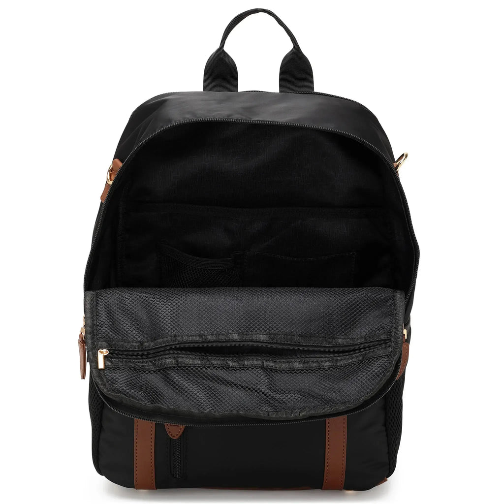 ELLE Luxe Journey 18L Twill and Vegan Leather Backpack