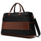 ELLE Luxe Journey 30L Twill and Vegan Leather Weekender Duffel Bag
