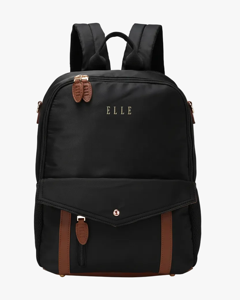 ELLE Luxe Journey 18L Twill and Vegan Leather Backpack