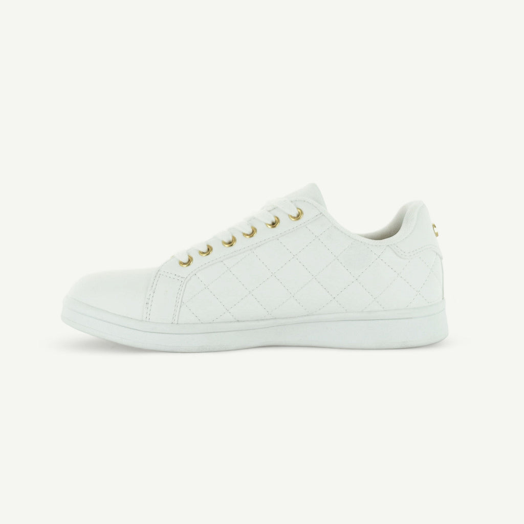 Voltaire Quilted Court Shoe White