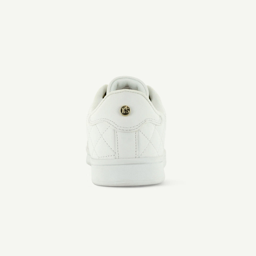Voltaire Quilted Court Shoe White