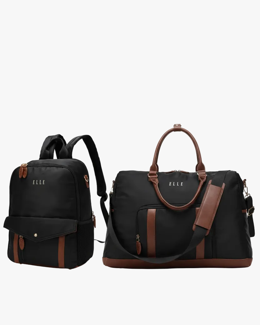 ELLE Luxe Journey 2-Piece Weekender & Backpack Set