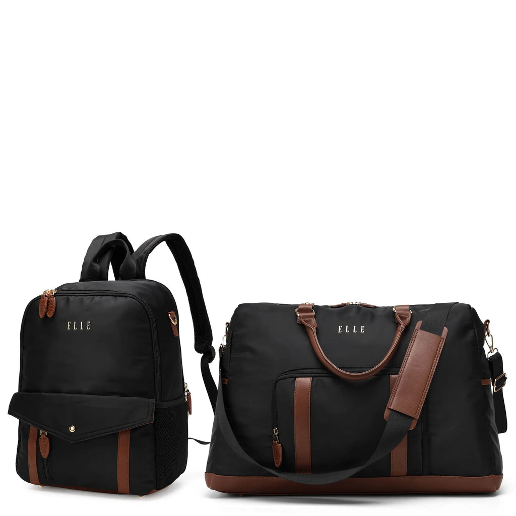 ELLE Luxe Journey 2-Piece Weekender & Backpack Set