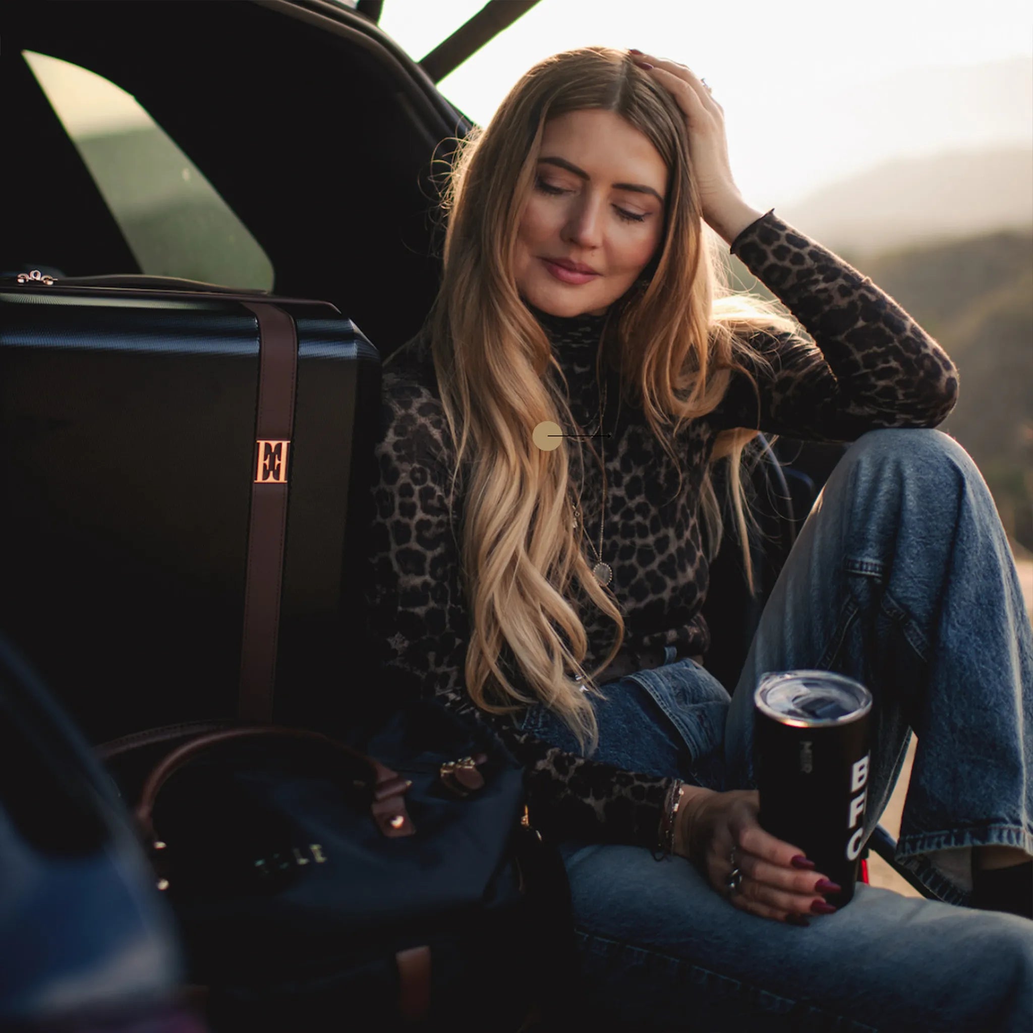 ELLE Luxe Journey Expandable 5-Piece Retro Luggage Set