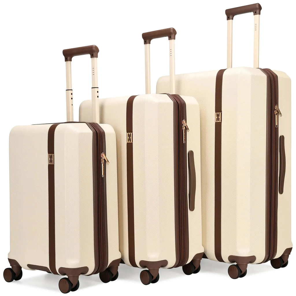 Luxe Journey 3-Piece Expandable Retro Luggage Set