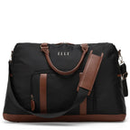 ELLE Luxe Journey 30L Twill and Vegan Leather Weekender Duffel Bag