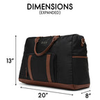 ELLE Luxe Journey 30L Twill and Vegan Leather Weekender Duffel Bag