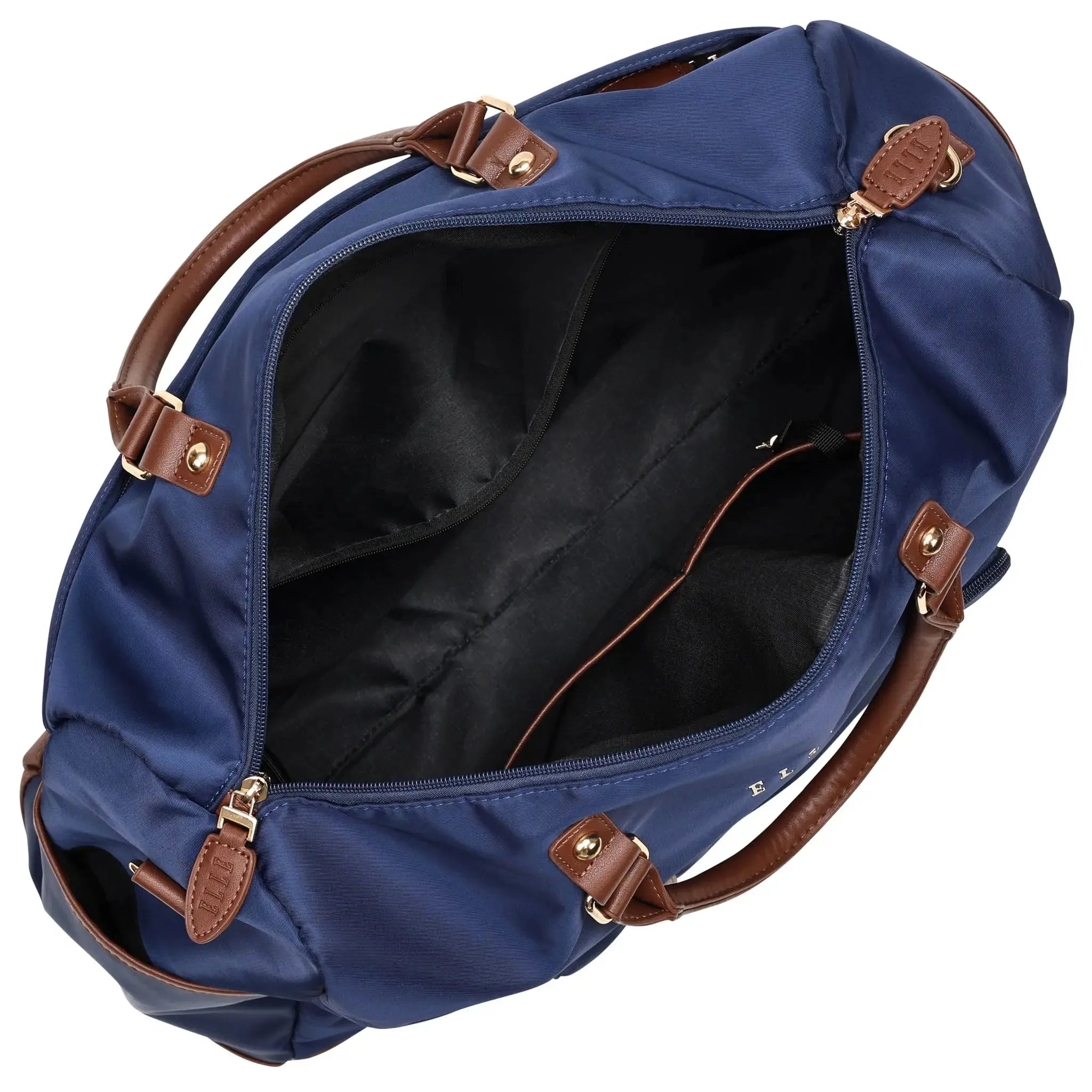 ELLE Luxe Journey 30L Twill and Vegan Leather Weekender Duffel Bag