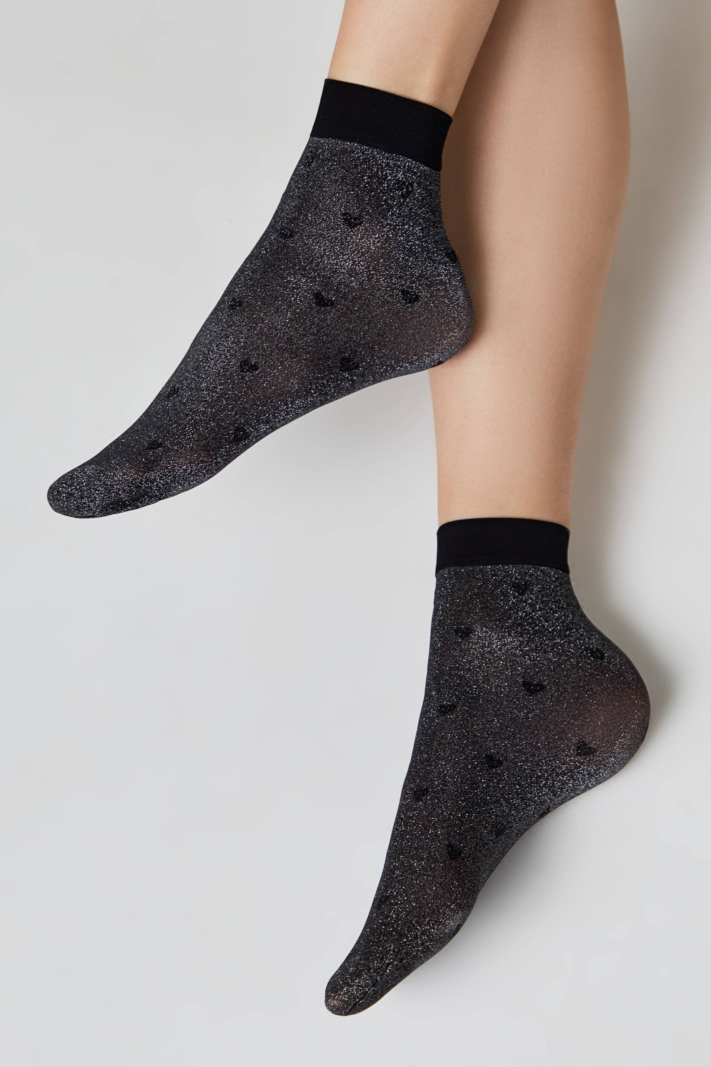 Shimmering Socks Conte Fantasy with "Hearts" Designs