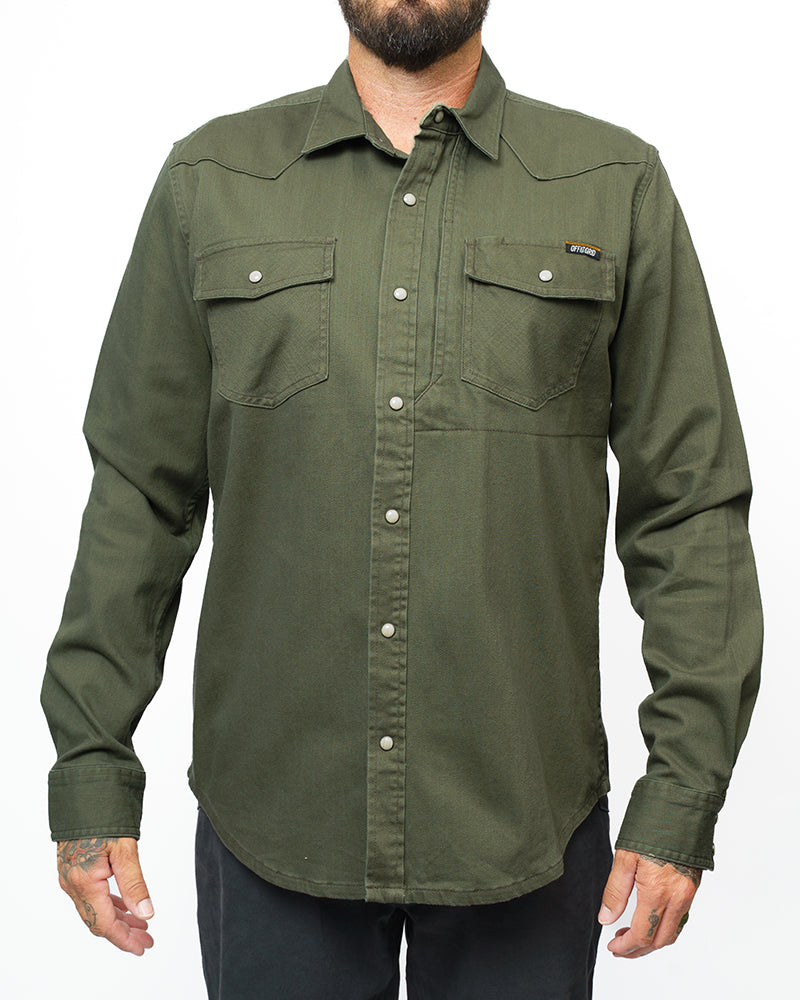Earl Denim Shirt | Dusty Olive