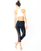l'Espace Low-Waisted Capri Leggings with Mesh Panels and Reflective Strips