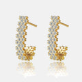 Elara Sparkling Cubic Zirconia J Hoop Earrings