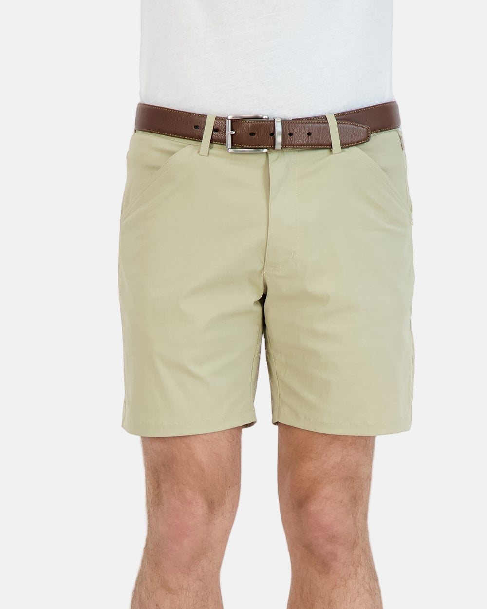 Everyday Stretch Shorts with Comfortable Built-In Liner Khaki