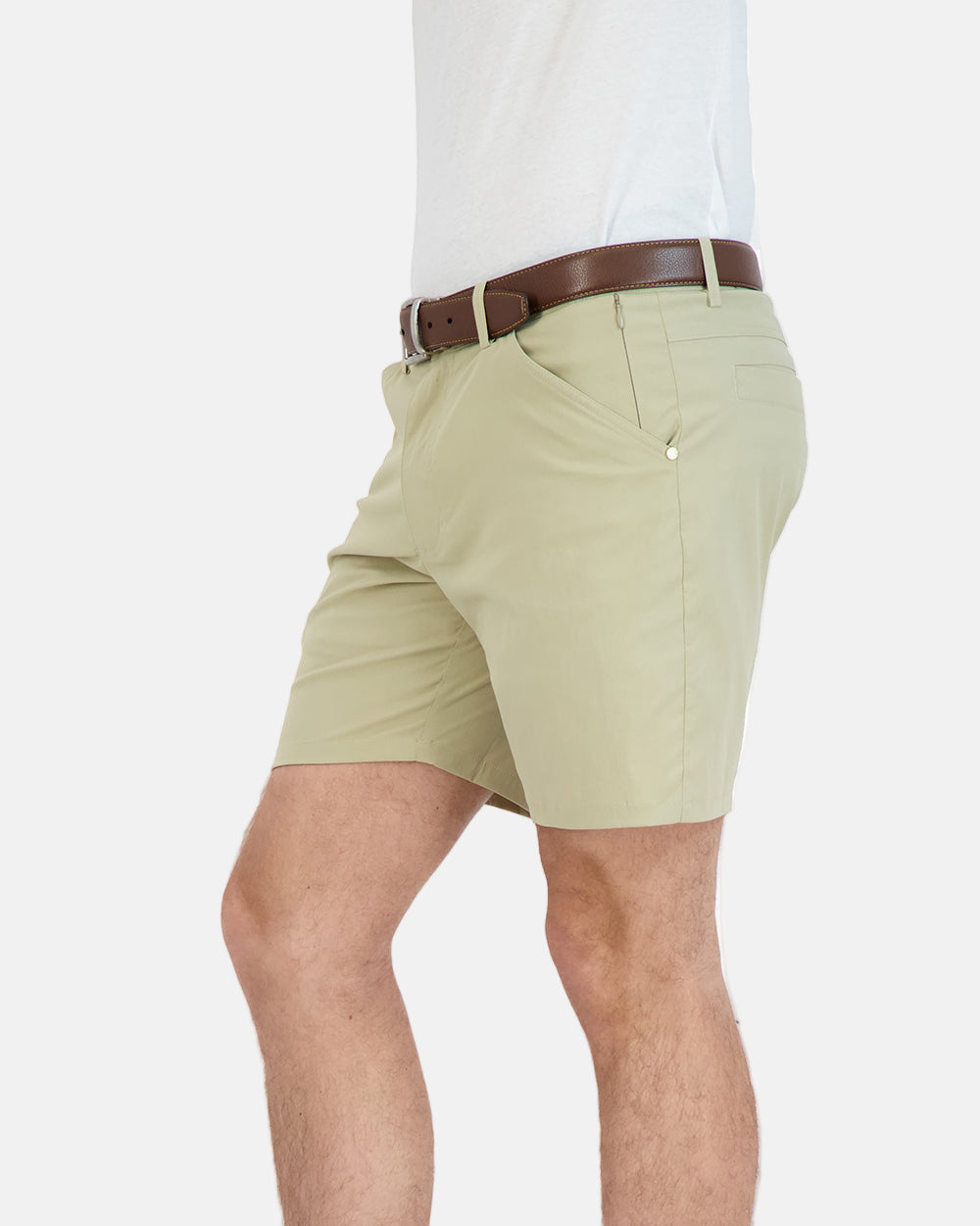 Everyday Stretch Shorts with Comfortable Built-In Liner Khaki