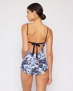 One-Piece Swimsuit F1824 Black Rose Sky | Retro Style