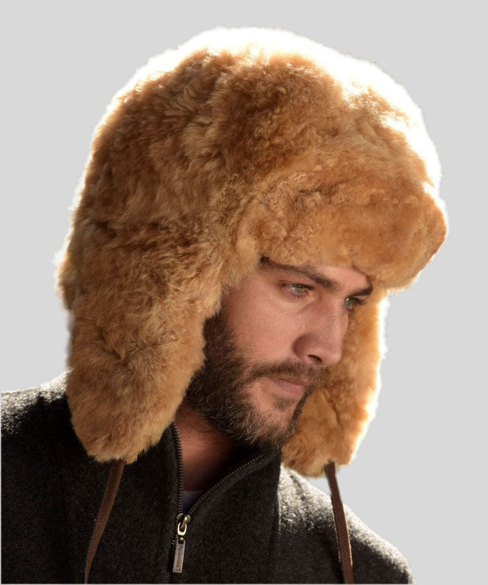 Baby Alpaca RCMP Fur Hat with Earflaps Chullo
