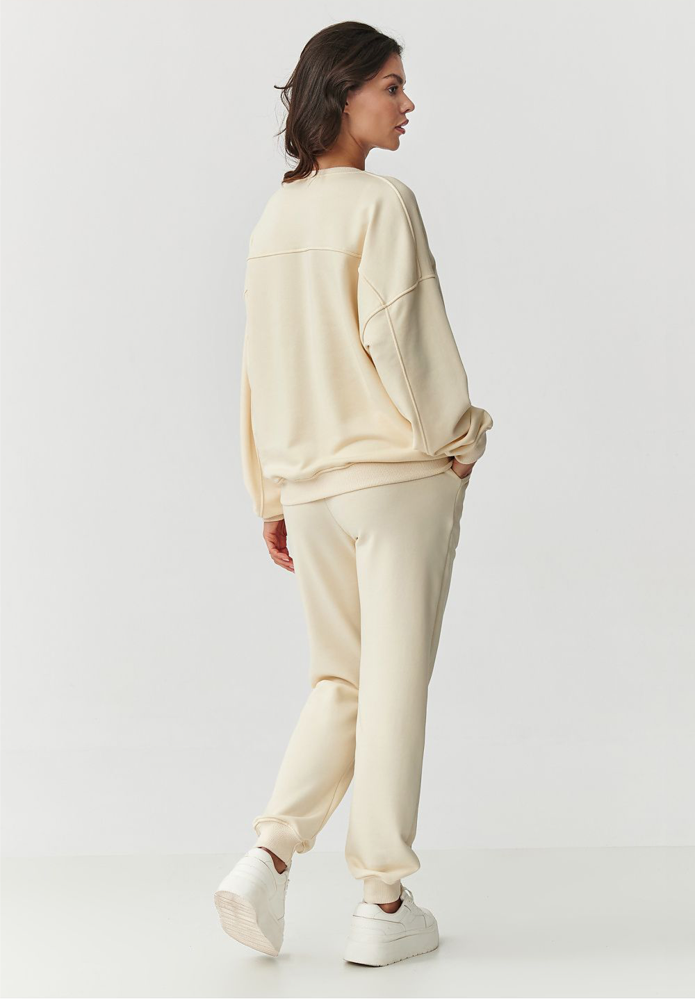 Sweatshirt with Embroidery and Sweatpants Outfit Set