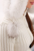 Genuine Arctic Fox Fur Leather Hat