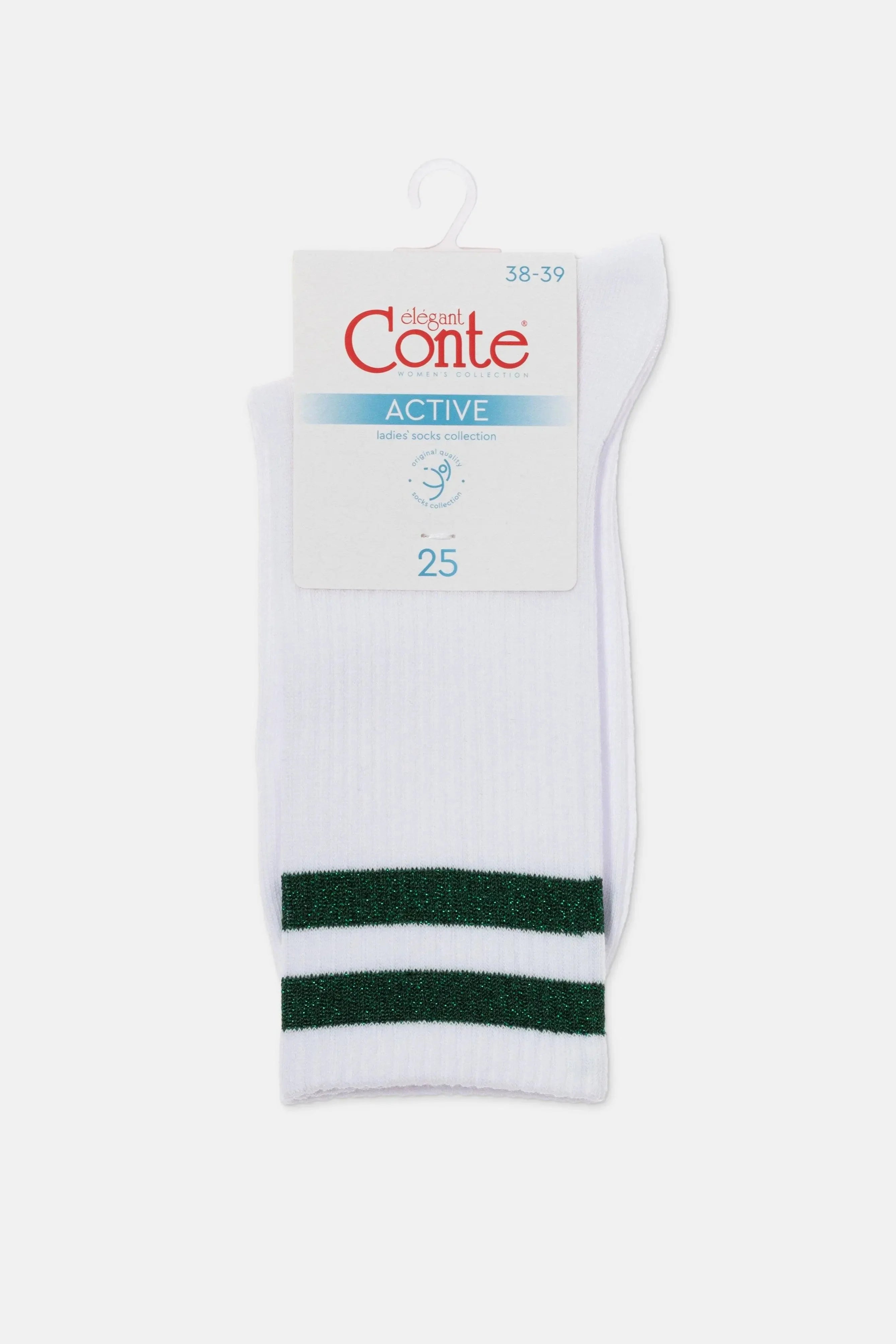 Conte Cotton Long Socks Active 157 | Lurex Stripes