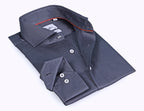 Charcoal  Shirt with Dual Cuffs | Contemporary Fit