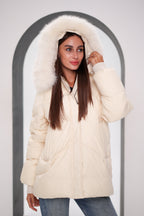 Genuine Polar Fox Thinsulate™ Coat | Ivory