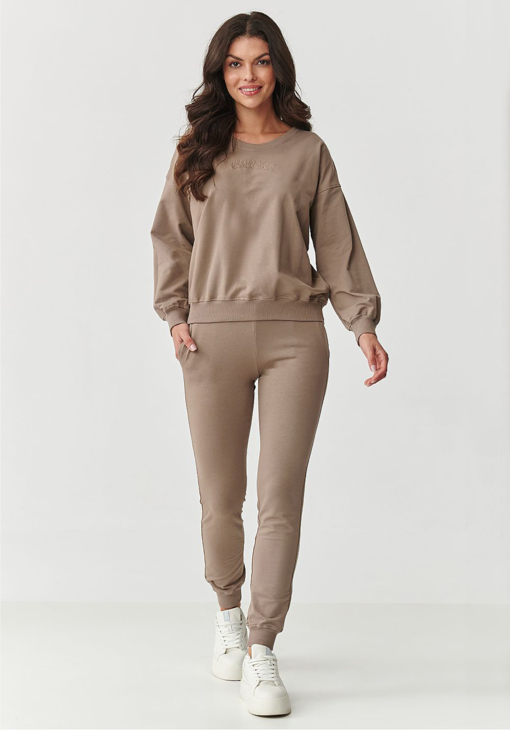 Relaxed Fit Sweatshirt and Sweatpants Tracksuit Set