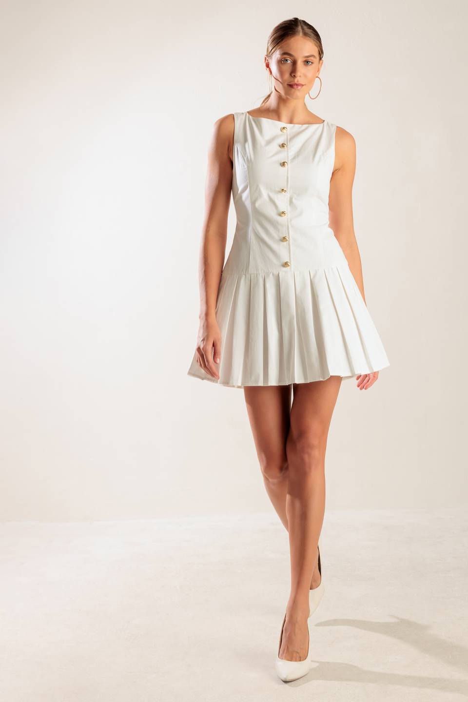 No Comparison White Woven Mini Dress