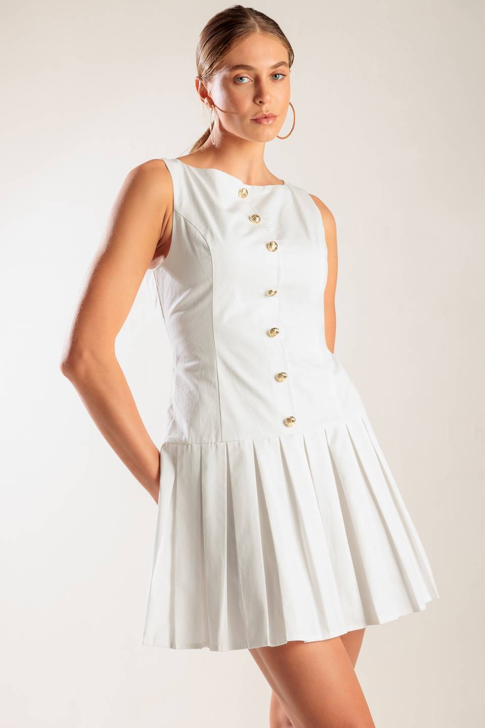 No Comparison White Woven Mini Dress