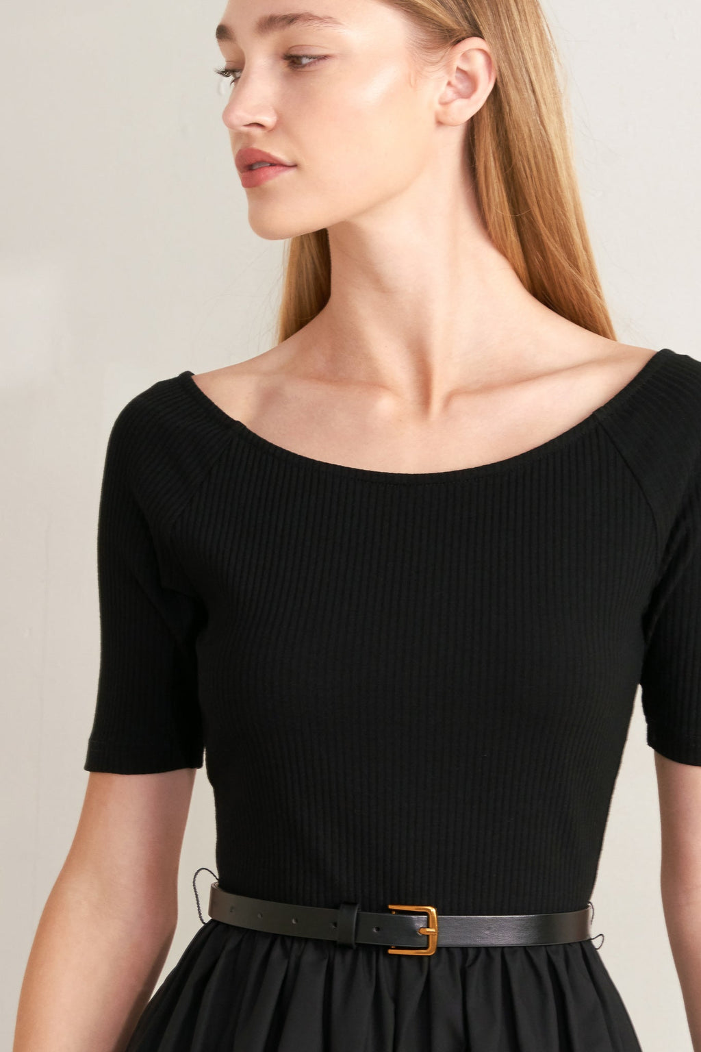 Saddle Breeze Black Midi Dress