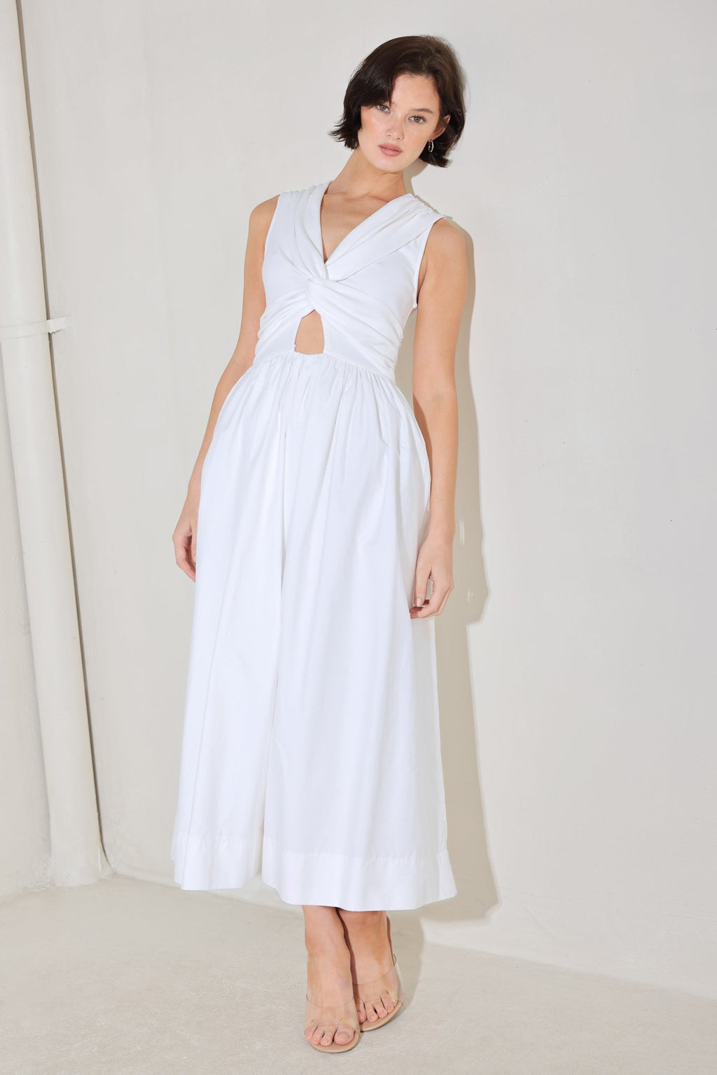 Angel Veil White Midi Dress
