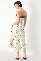 Dotty Sweetheart Woven Midi Dress