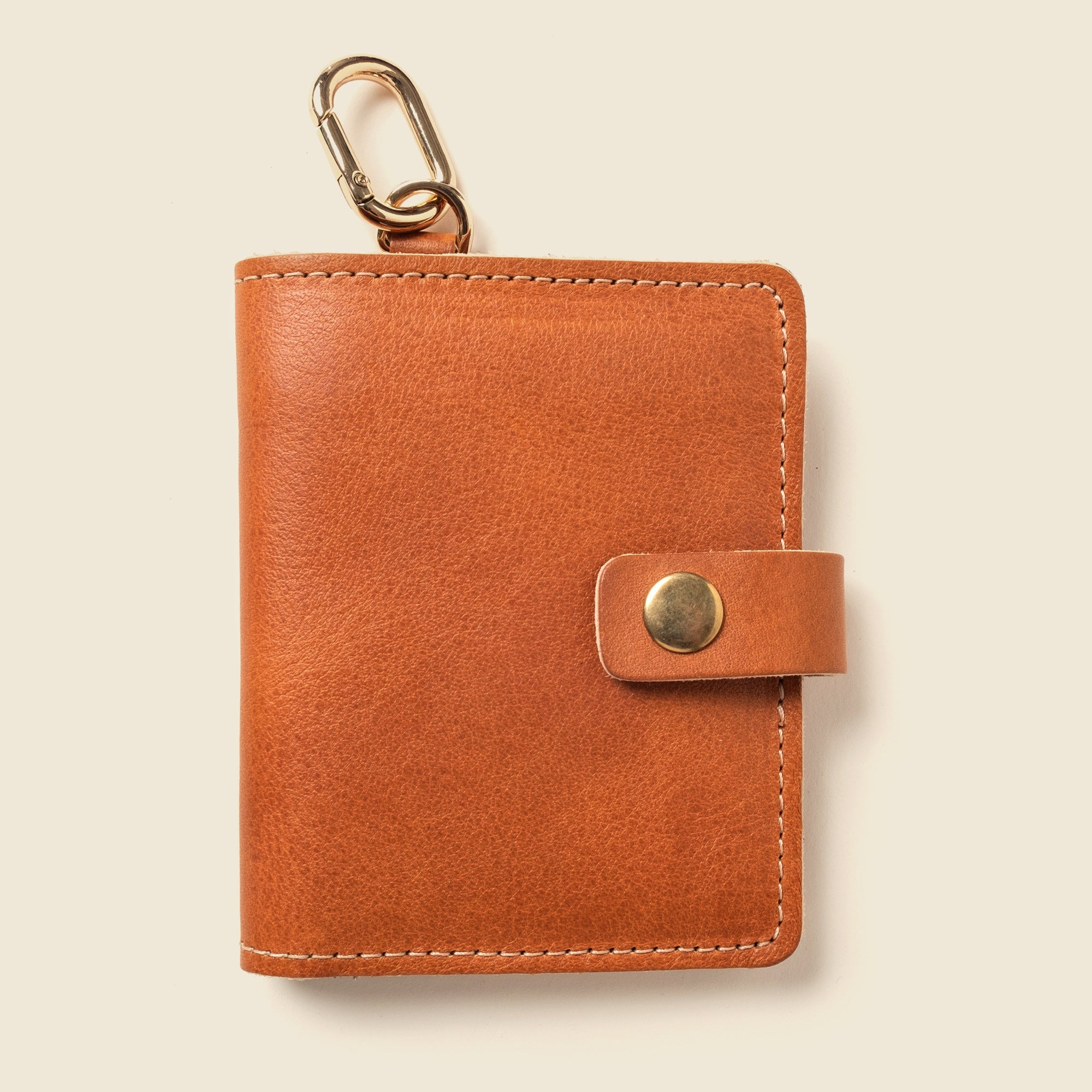 Wallet with Snap and Key Ring | Natural