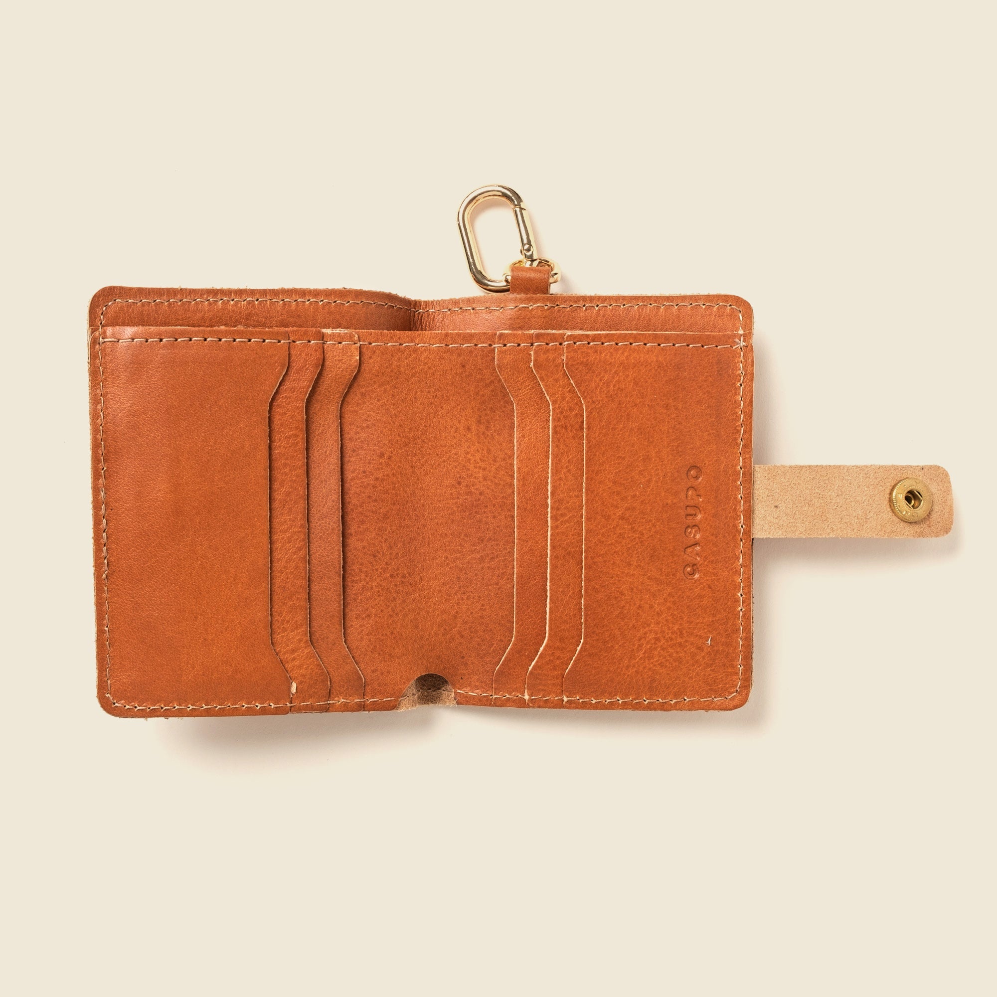 Wallet with Snap and Key Ring | Natural