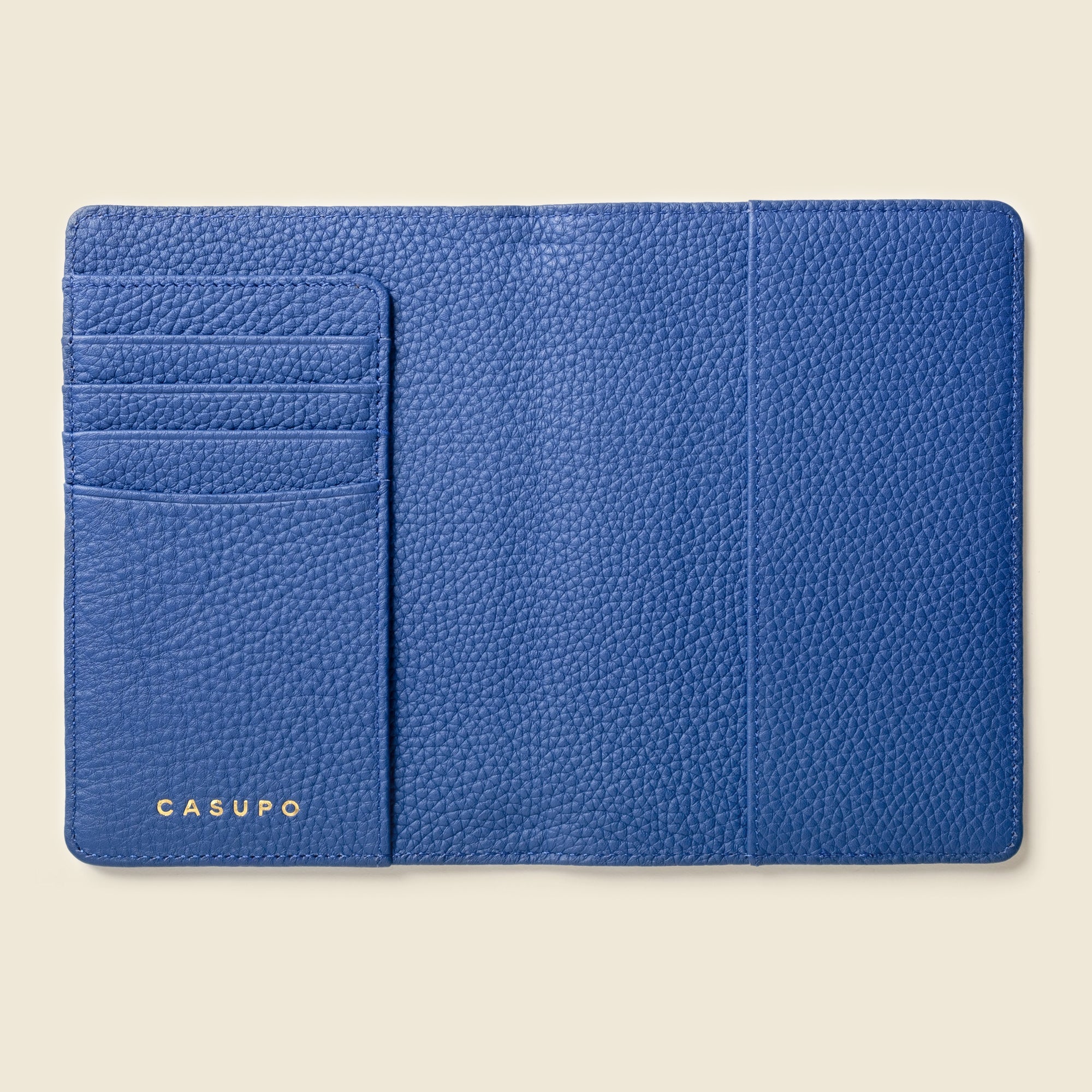 Leather Passport Wallet with RFID Shield | Cobalt