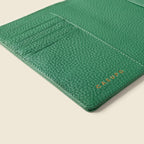 Leather Passport Wallet with RFID | Green