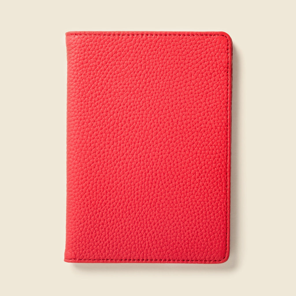 Leather Passport Wallet with RFID | Red