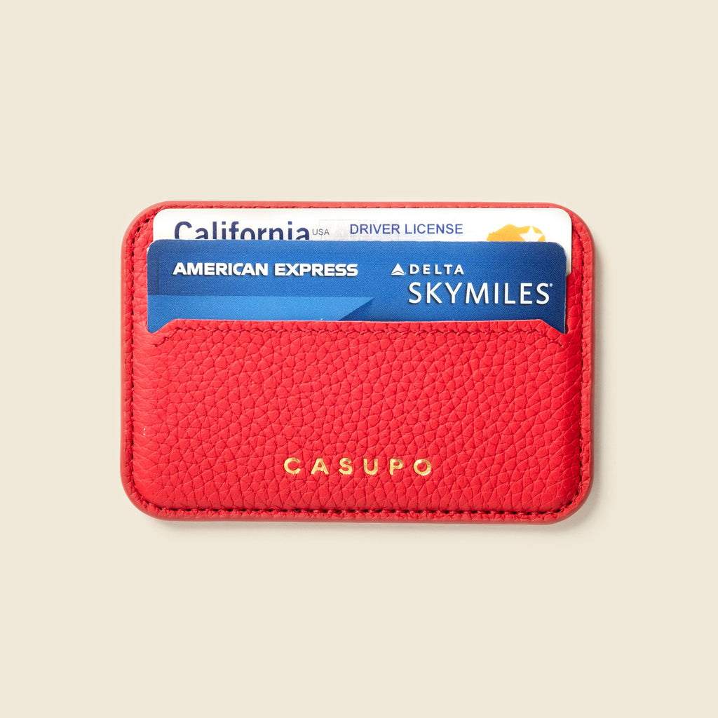 Mag Safe Leather Wallet with RFID | Red
