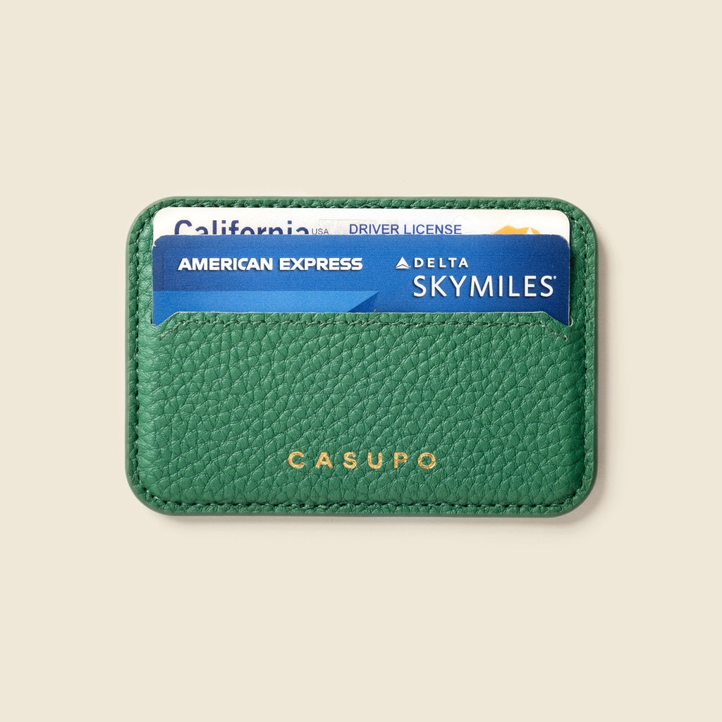 Mag Safe Leather Wallet with RFID | Green