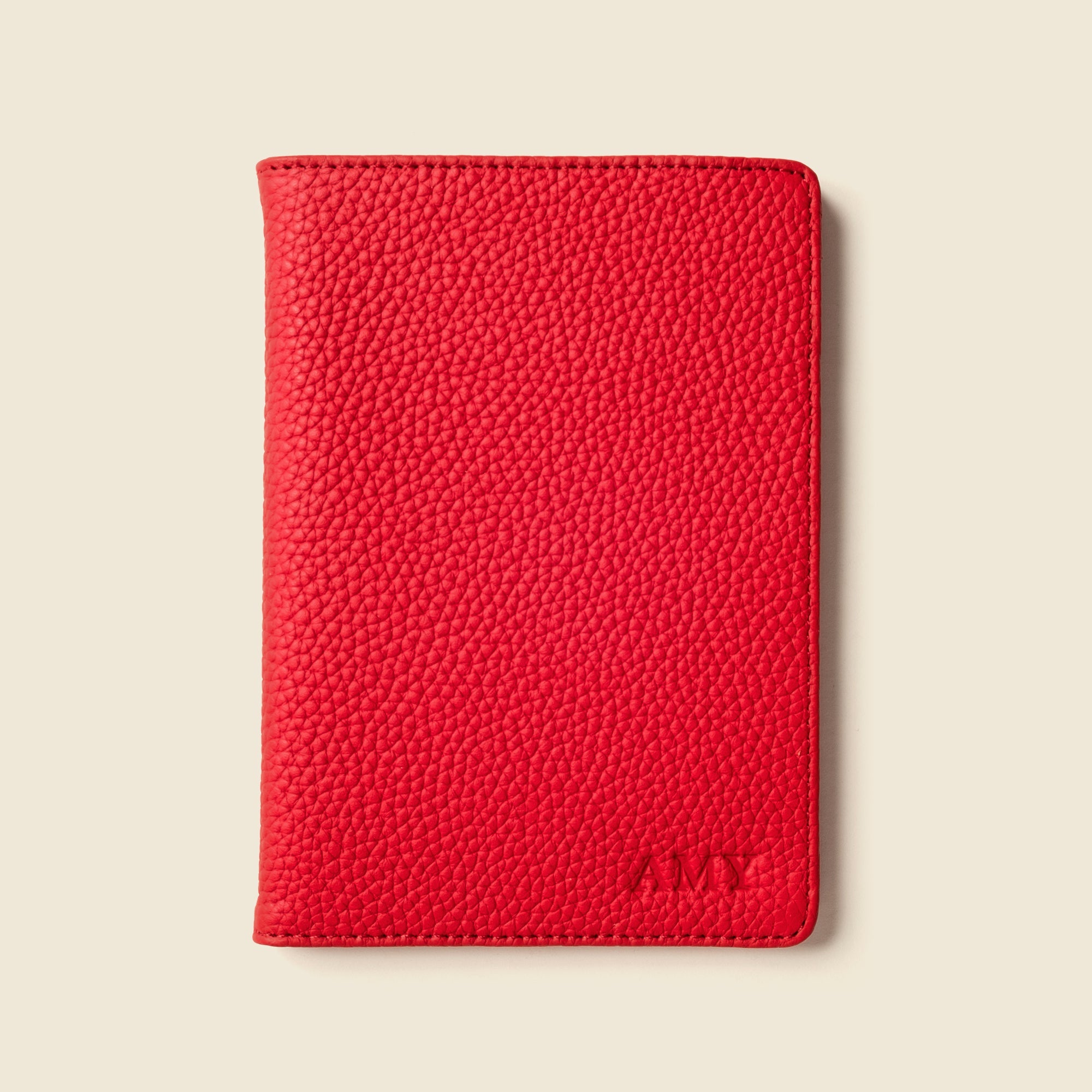 Leather Passport Wallet with RFID | Red