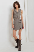 Tailored Cool Woven Vest | Brown