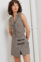 Tailored Cool Woven Vest | Brown