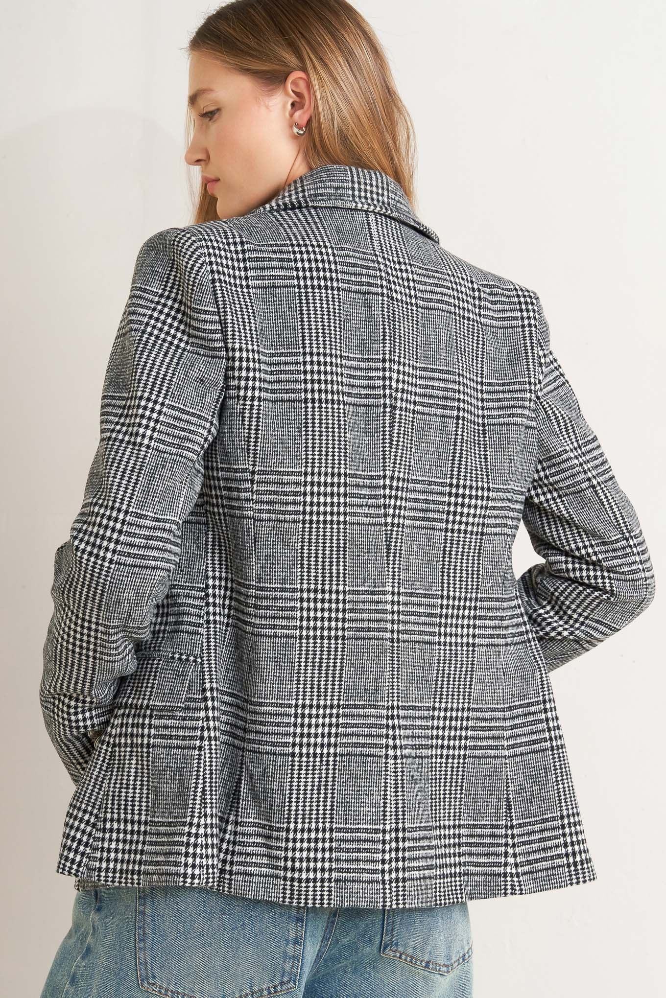 City Checkline Woolen Woven Blazer