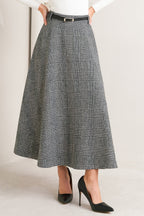 City Checkline Woolen Woven Skirt