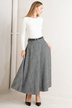 City Checkline Woolen Woven Skirt