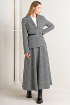 City Checkline Woolen Woven Skirt